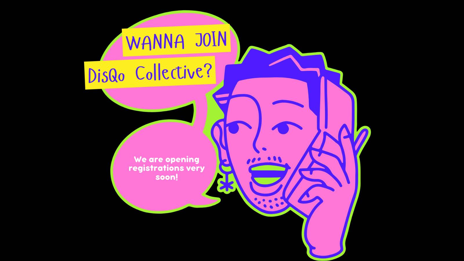 DisQo Collective — illustrated community scene